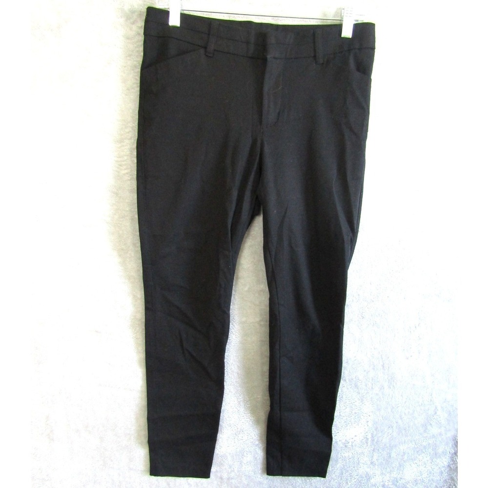 Gap Slim City Pants Black Flat Front Career Work Casual Womens Size 6R